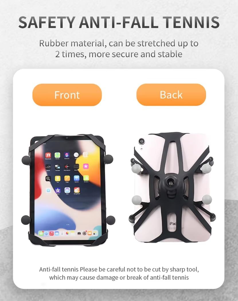 Strg Tablet Mount with Composite Double Socket Arm(Medium) for 6" Tablets, Tablet Holder Compatible with RAM B Size 1" Ball Mounts Components for Motorcycle Bike Car etc