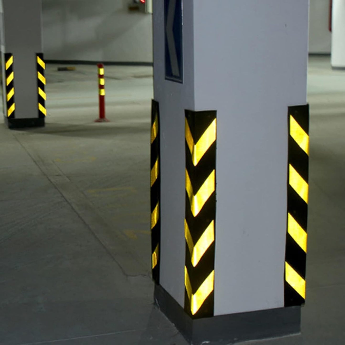 XPLKQXE Reflective Rubber Wall Corner Guard, Rubber Wall Protector Corner Protector, for Parking Protection Car Corner Guardrail Post (Color : Black+Yellow, Size : 16pcs)