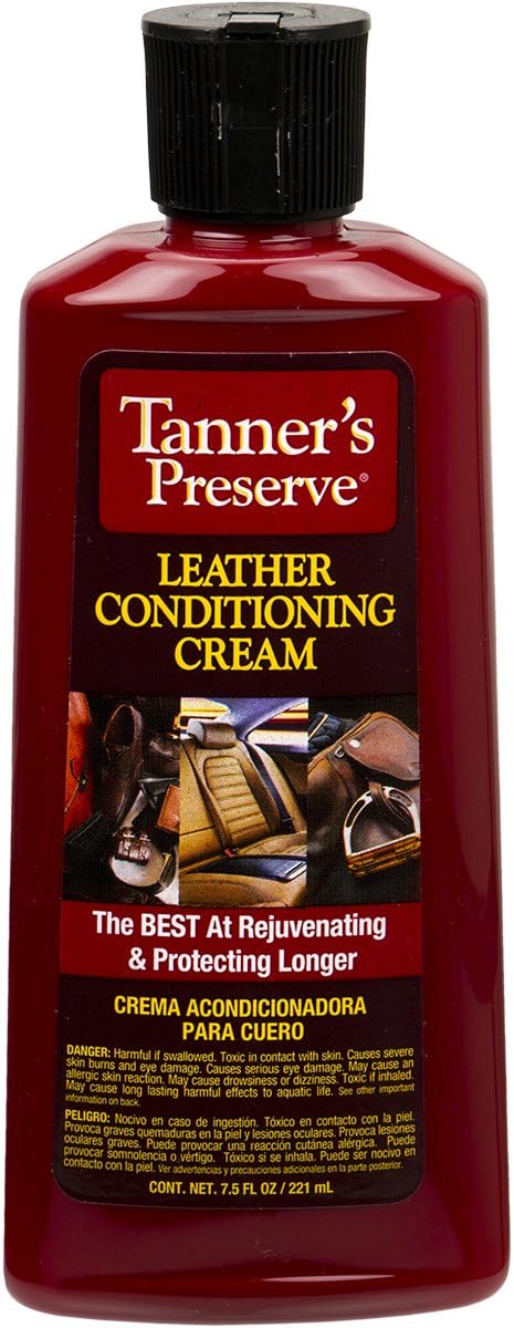 Tanner's Preserve Leather Conditioning Cream - Pack of 6 x 7.5 Fl Oz - Easy-to-Use Formula Safely Cleans Leather and Restores Supple and Rich Luster - Made Without Harsh Chemicals or Ingredients