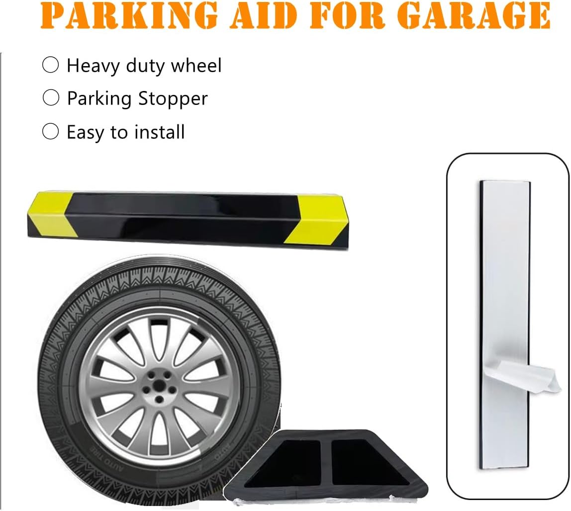 1 Pack 18" Parking Aid for Garage Heavy Duty, Car Parking Stopper for Garage 2 Pack, Parking Aids Protects Car, Parking Stopper Easy to Install (1 Pack 18" L x 1.25" H)