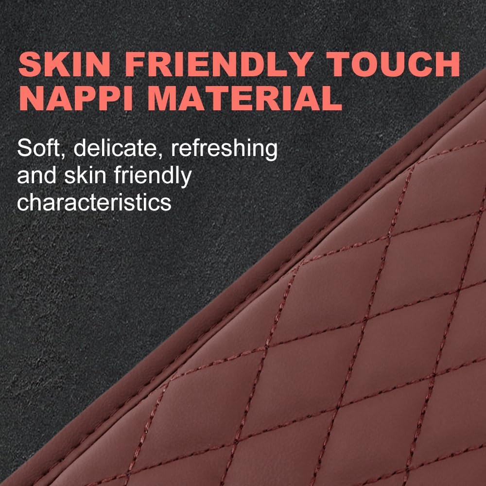 Memory Cotton Leather Car Armrest Box Pad, 2025 New Universal Style Memory Cotton Car Armrest Box Pad, Upgrade Vehicle Seat Box Cushion Protector for SUV Truck (Red)