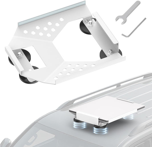 Starlink Mini Car Roof Mount, Starlink Mini Magnetic Mount for Car, 264lbs Heavy Duty Magnet, 4-Side Protection Magnetic Quick Release Sunroof Suction Cup Mounting Kit for Travel RV Accessories White