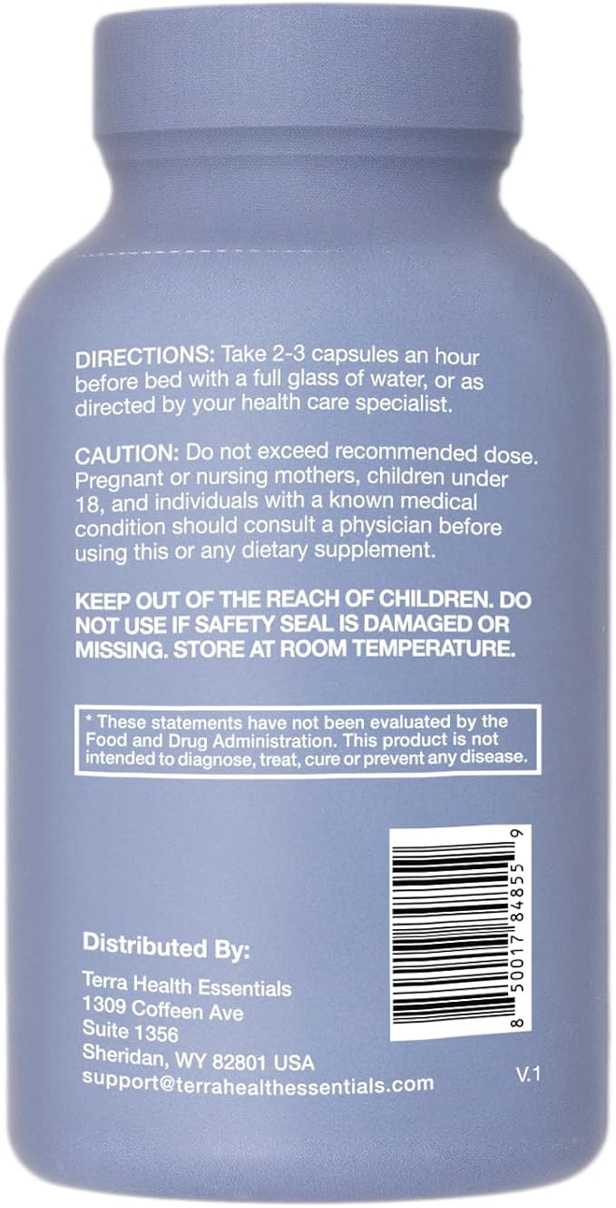 Terra Heath Essentials Fast Asleep - Sleep Support, Helps with Sleeplessness & Restlessness - All Natural, 30 Day Supply