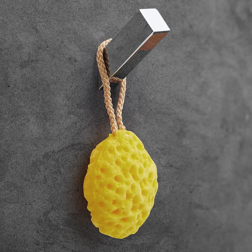 NINETREX Towel Hooks Chrome SUS 304 Stainless Steel 2 Pack Heavy Duty Modern Wall Hooks Silver Robe Hook for Bathroom Livingroom Hotel Style Wall Mounted，Polished Chrome Silver Hooks