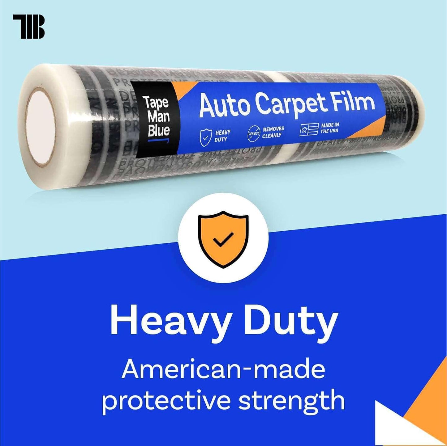 Auto Carpet Film, 24” Roll with 21” Perforation, 4 Mils Thick, Dealer Must Remove Protective Cover, Plastic Floor Mats for Car Carpet Protection, Made in USA (24" x 200' Roll)