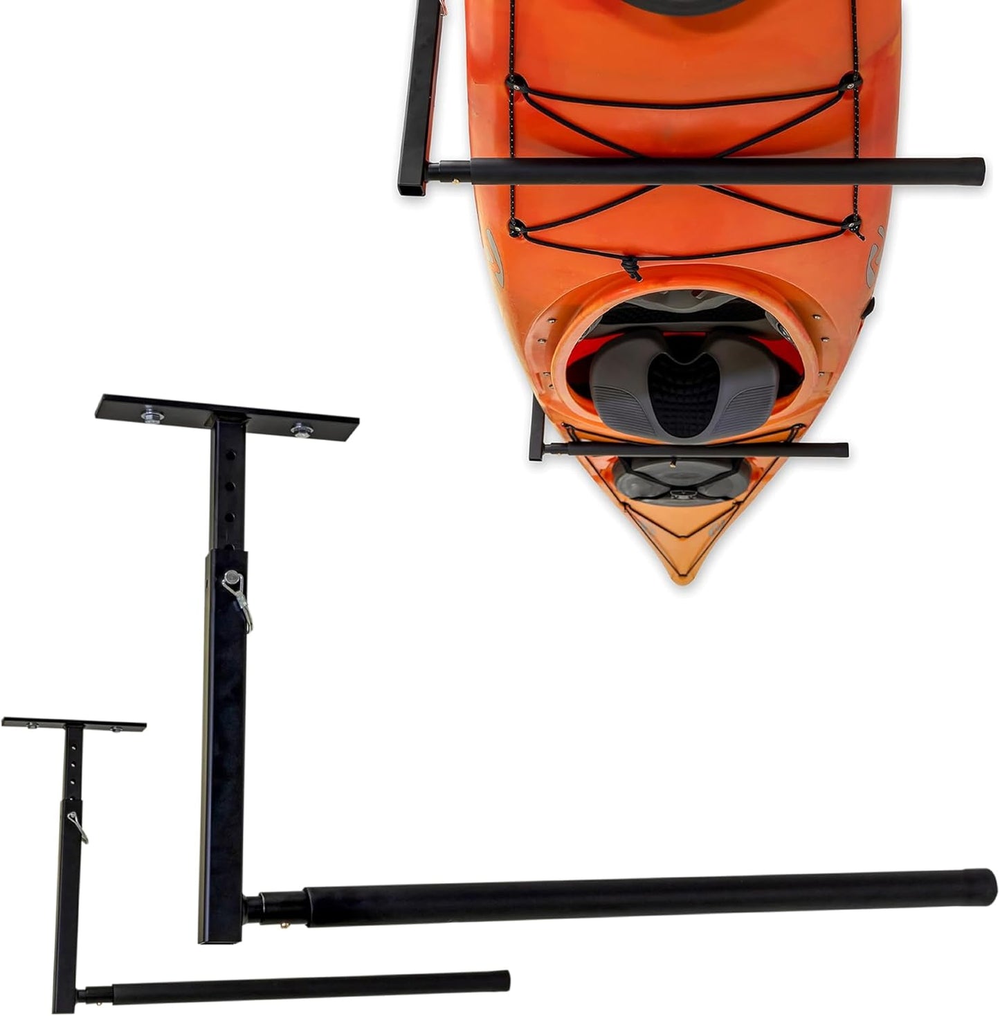 StoreYourBoard Adjustable Kayak Ceiling Rack – Hi Port 2 Garage Ceiling Kayak Hanger | Adjustable Overhead Kayak Storage for Recreational & Touring Kayaks | Garage Organization