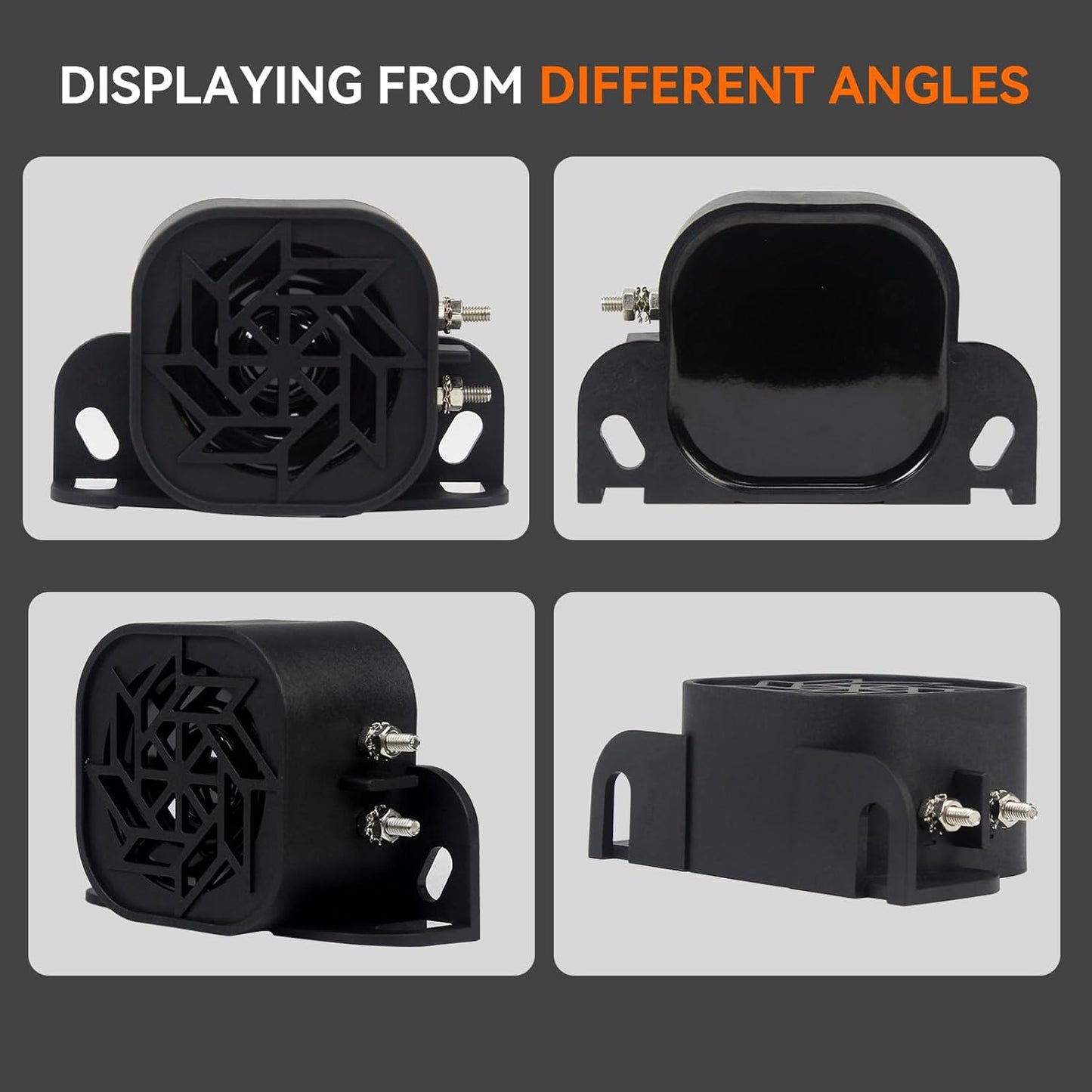 735 Back-up Alarm 12V-48V 110dB IP67 Waterproof Dust-Proof Reversing Warning Alarm with Super Loud Beeper Tone for Truck Van Forklift Car Lorry Agricultural Vehicles