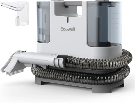 ECOWELL Portable Upholstery Carpet Cleaner,Wet Dry Deep Cleaning Sofa Carpet Spot Shampooer Machine, Independent Dual Water Tank Design for Spot, Stain,Area Rugs, Cars & More, 12Kpa Suction WDV01