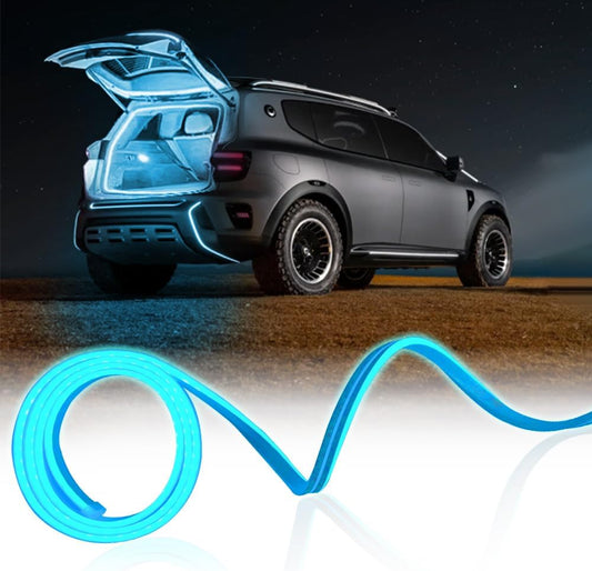 Car LED Strip Light For Trunk, 79Inch IP67 Silicone Waterproof Neon Light Strip Embedded, Flexible Cutting Universal Auto Interior Lights(Ice Blue)