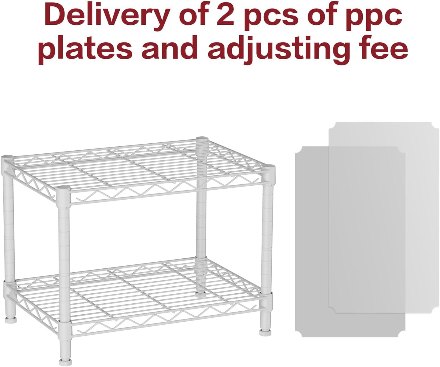 SINGAYE 2 Small Wire Shelves Garage Pantry Close Home Organizers and Storage Bathroom Shelf Laundry Room Organization Adjustable Book Metal Shelving Unit