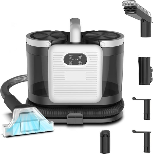 Upholstery Steam Cleaner for Couch & Furniture – 1650W 15KPa Powerful Suction Portable Carpet Spot Cleaner Machine with 4 Cleaning Modes, Ideal for Sofa, Car Seat, Rug, Mattress & Pet Stains, Black