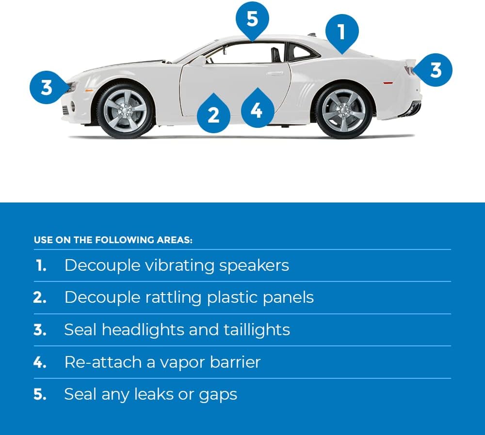 Second Skin Butyl Sealant Tape – Butyl Rubber Sealant, Multi-Purpose Butyl Rope, and Putty Tape for Automotive (Car, RV, Marine) – 1/4” x 1/2" x 20’ – Made in The USA (20 Butyl Tape)