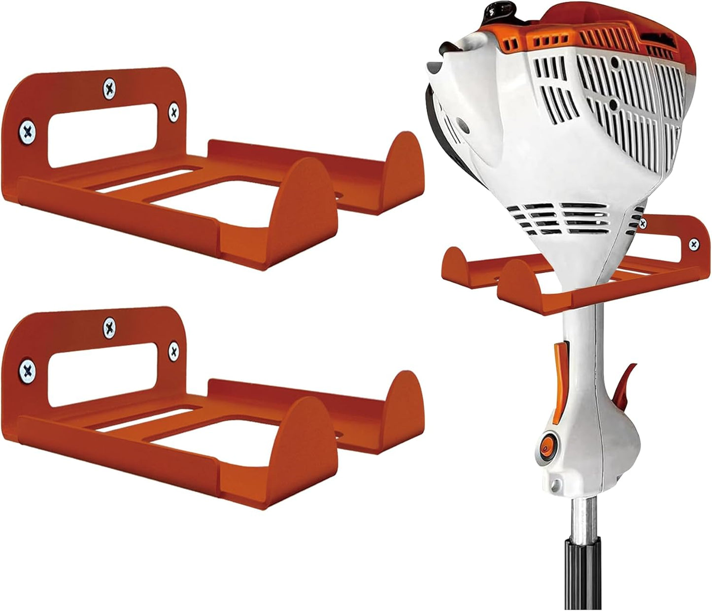 Weed Eater Hanger -2 Pack Heavy Duty Trimmer Rack Wall Mount for Grass Trimmer, Garden Tool Rack/Bracket, Wall Mount Tool Hanger, Shed Storage, Weed Wacker Holder