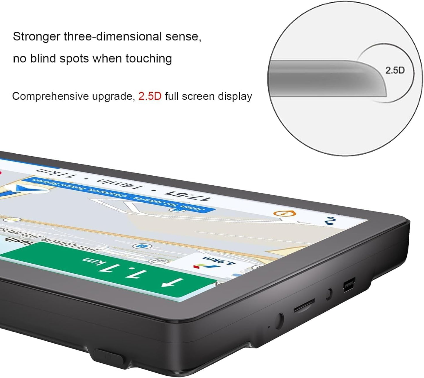 GPS Navigator for Car Truck RV, Latest 2025 Map, 9 inch Touch Screen Real Voice Spoken Turn-by-Turn Direction Reminding Navigation System for Cars, Vehicle GPS with Speed and Red Light Warning