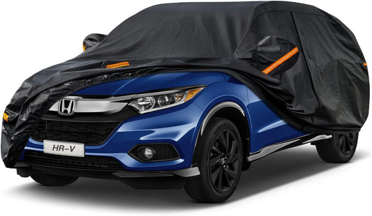 Kayme 7 Layers SUV Car Cover Custom Fit for Honda HR-V HRV (1995-2025) Waterproof All Weather for Automobiles, Outdoor Full Cover Rain Sun UV Protection.Black