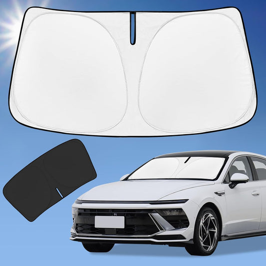 Sun Shade Sunshade for Hyundai Sonata 2020-2025 2026 Windshield Cover, 4-Layer Front Window Shade Custom fit Sun Visor 240T Retractable Shade Blocks UV Rays Cooler Car Accessories