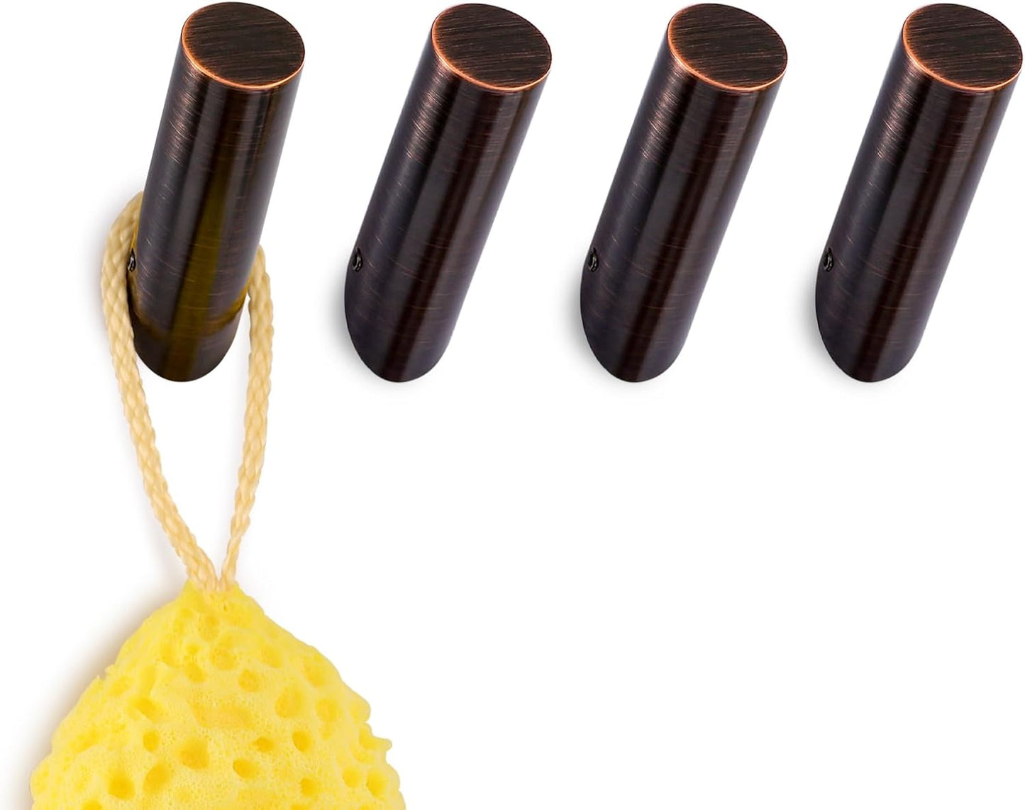 NINETREX Towel Hooks for Bathrooms,Wall Hooks SUS 304 Stainless Steel Heavy Duty Wall Mounted Robe Towel Hooks for Bathroom Bedroom Garage Coat Hanging 4 Pack (Oil Rubbed Bronze,Round)