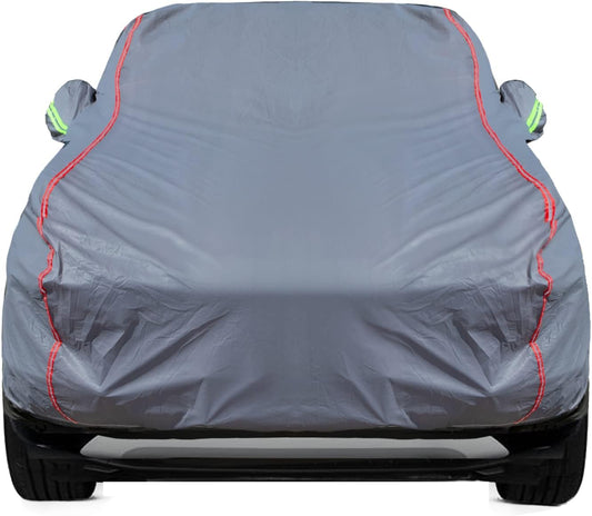 Breathable New Material, Waterproof Car Cover, Locks and Zipper Doors, Sunscreen Waterproof UV Prevention Snowproof Wind and Windproof,Suitable for Indoor Outdoor,for SUV (205"-216") C14