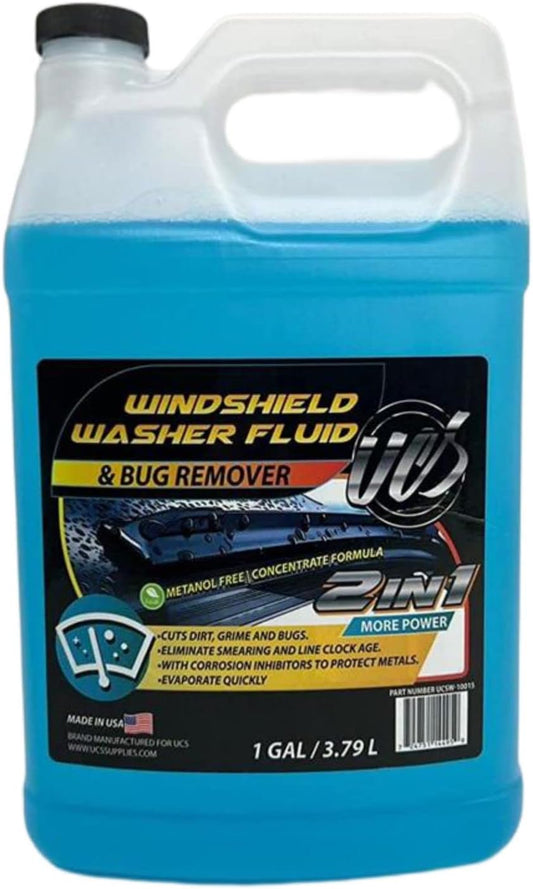 UCS 10015 2-In-1 Car Windshield Washer Fluid & Bug Remover 1 Gallon Ready to Use Pack of 1