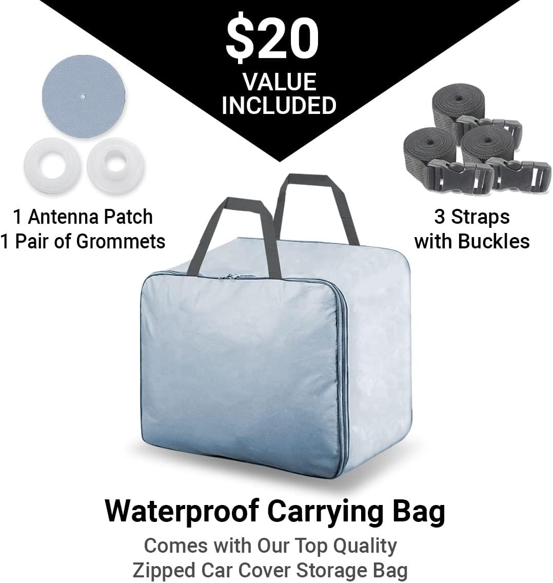 iCarCover Premium Car Cover for 1975-1981 Chevy Monza Coupe Heavy Duty Waterproof All Weather Automobiles Custom Fit Indoor Outdoor UV Snow Protection Covers with Straps and Bag