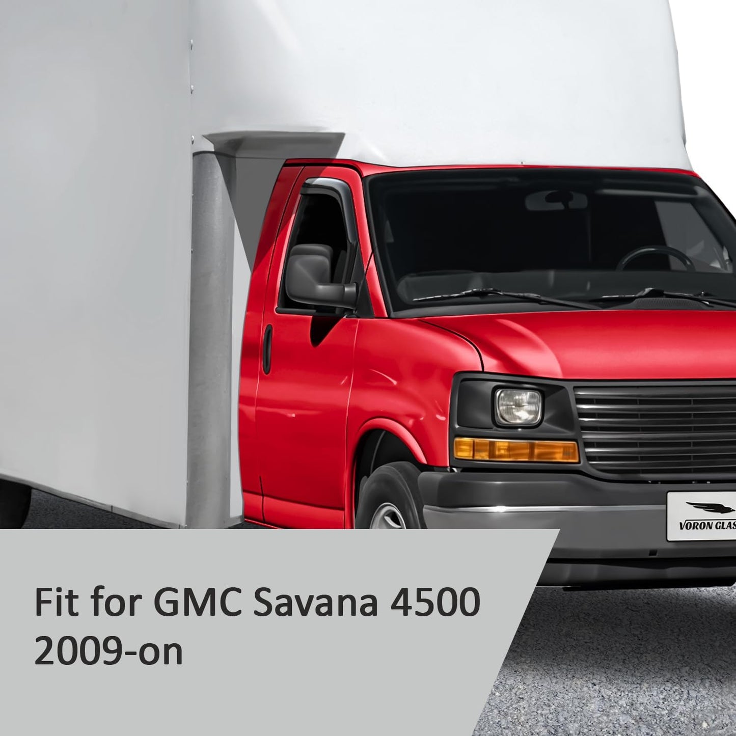 Voron Glass in-Channel Extra Durable Rain Guards for GMC Savana 4500 2009-2025, Window Deflectors, Vent Window Visors, 2 Pieces - 200283