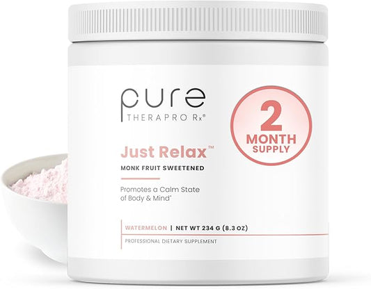Pure Therapro Rx Just Relax -Watermelon 60 Servings | Supports: Relaxed Mood, Healthy Blood Pressure, Emotional Wellness | Myo-inositol; Di-Magnesium Malate, GABA, Taurine, & L-Theanine