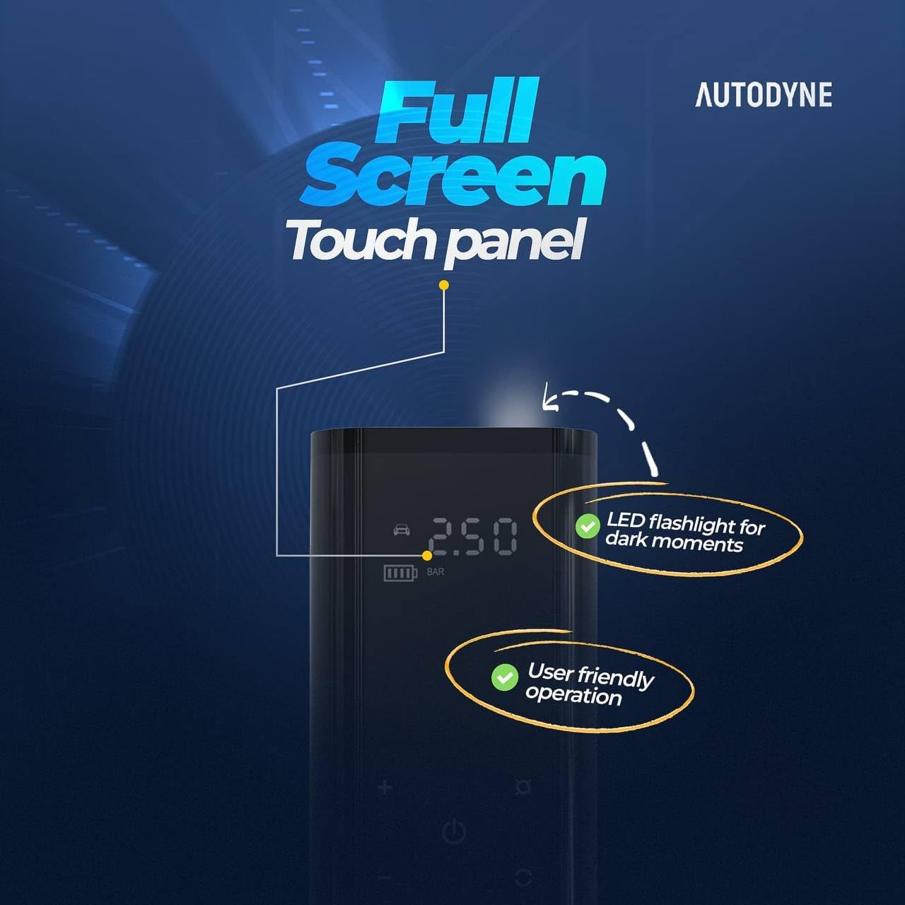 Portable Air Pump - Portable Inflator 150 PSI, Car Accessories, Tire Pressure Gauge, Tire Inflator, Air Compressor for Car, Emergency Supplies for Vehicle, Portable Air Compressor