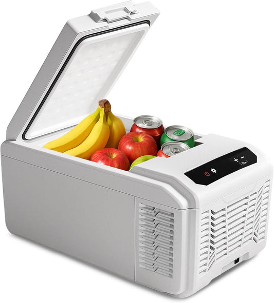 Eeivess 12 Volt Refrigerator, 16QT(15L) Portable Freezer Compressor Cooler, 12/24V DC & 110-240V AC, -4℉~68℉ Dual Mode, Car Fridge for Camping, Travel, Truck, RV, Boat