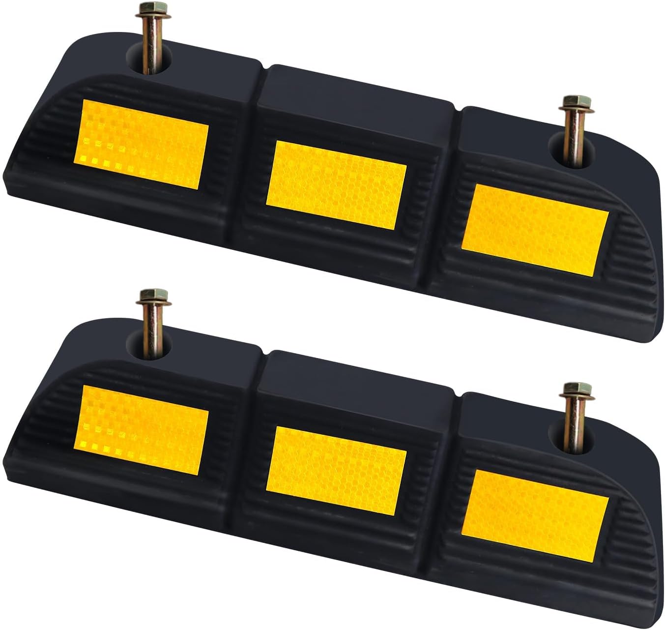 Parking Stopper for Garage Parking Aid 2 Pack Block, Car Truck Curb Floor Parking Lot Wheel Tire Stops Bumpers with Bolt Installation, Rubber Vehicles Aid Gadgets