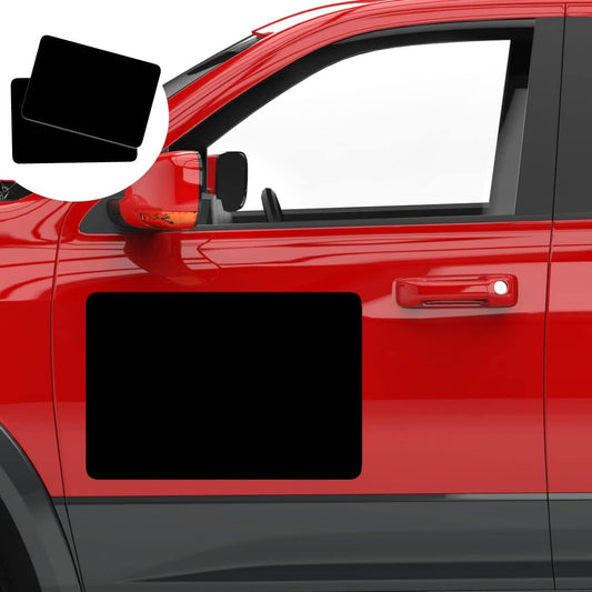 2 Pack Blank Car Door Magnet Sticker, Rounded Corners Magnetic Vehicle Sign, Perfect Magnet for Car to DIY Advertise Business and Cover Company Logo, Personalized Magnet Decal 18"x12" Black