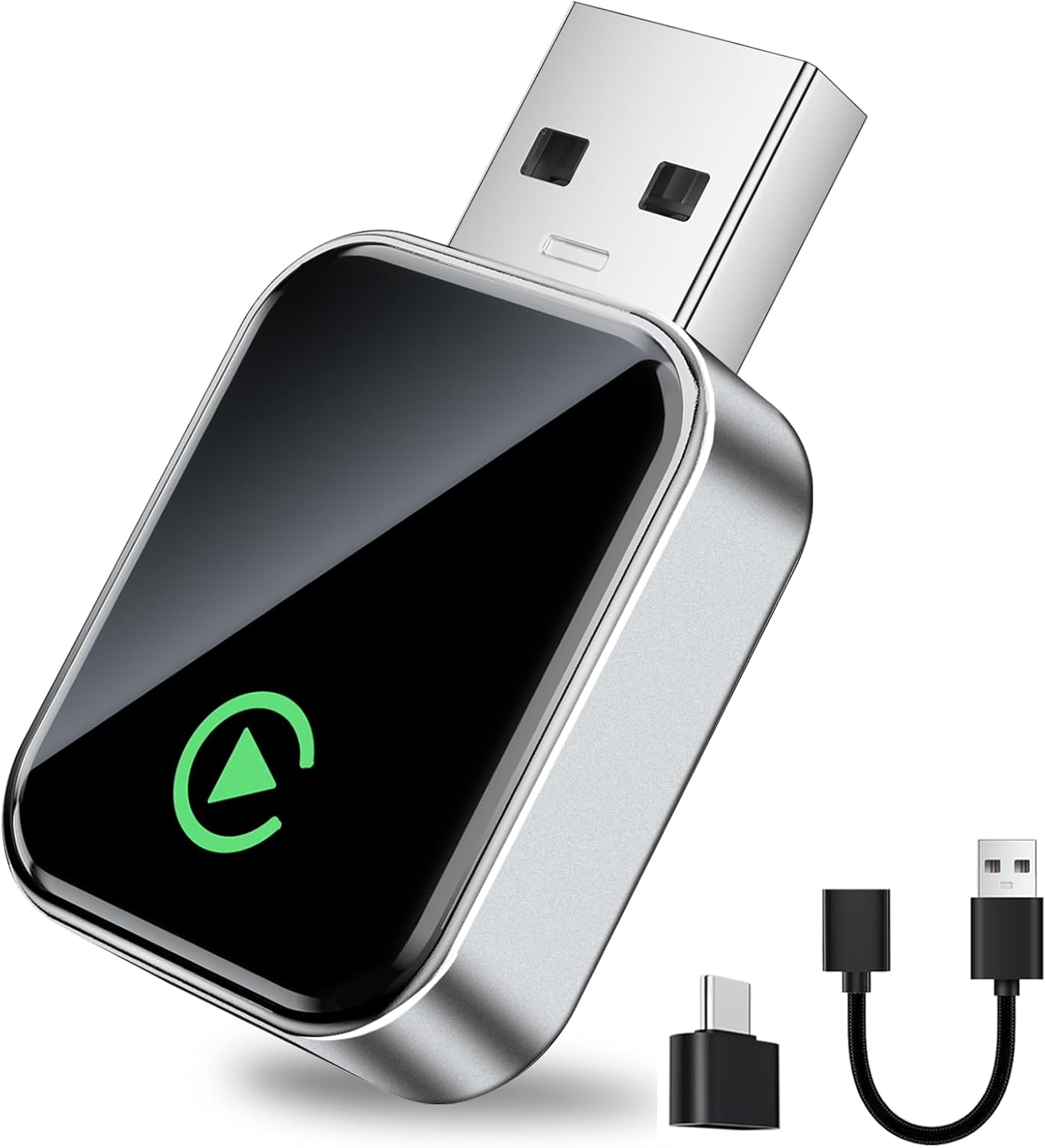 Wireless CarPlay Adapter for Apple iPhone, Fast Auto-Connect, No Latency, Plug and Play, Bluetooth 5.3 & WiFi 6, 2025 Mini Car Play Dongle for iPhone 6~16, Fit for 1000+ Cars, USB A/C