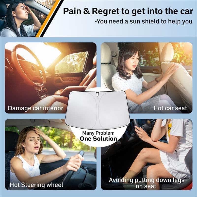 for Jeep Grand Cherokee Accessories 2011-2025 EcoNour Car Windshield Compatible (Not for Grand Cherokee L &Jeep Cherokee) | 210T Polyester with UV Protection | Easy Installation-Storage Pouch