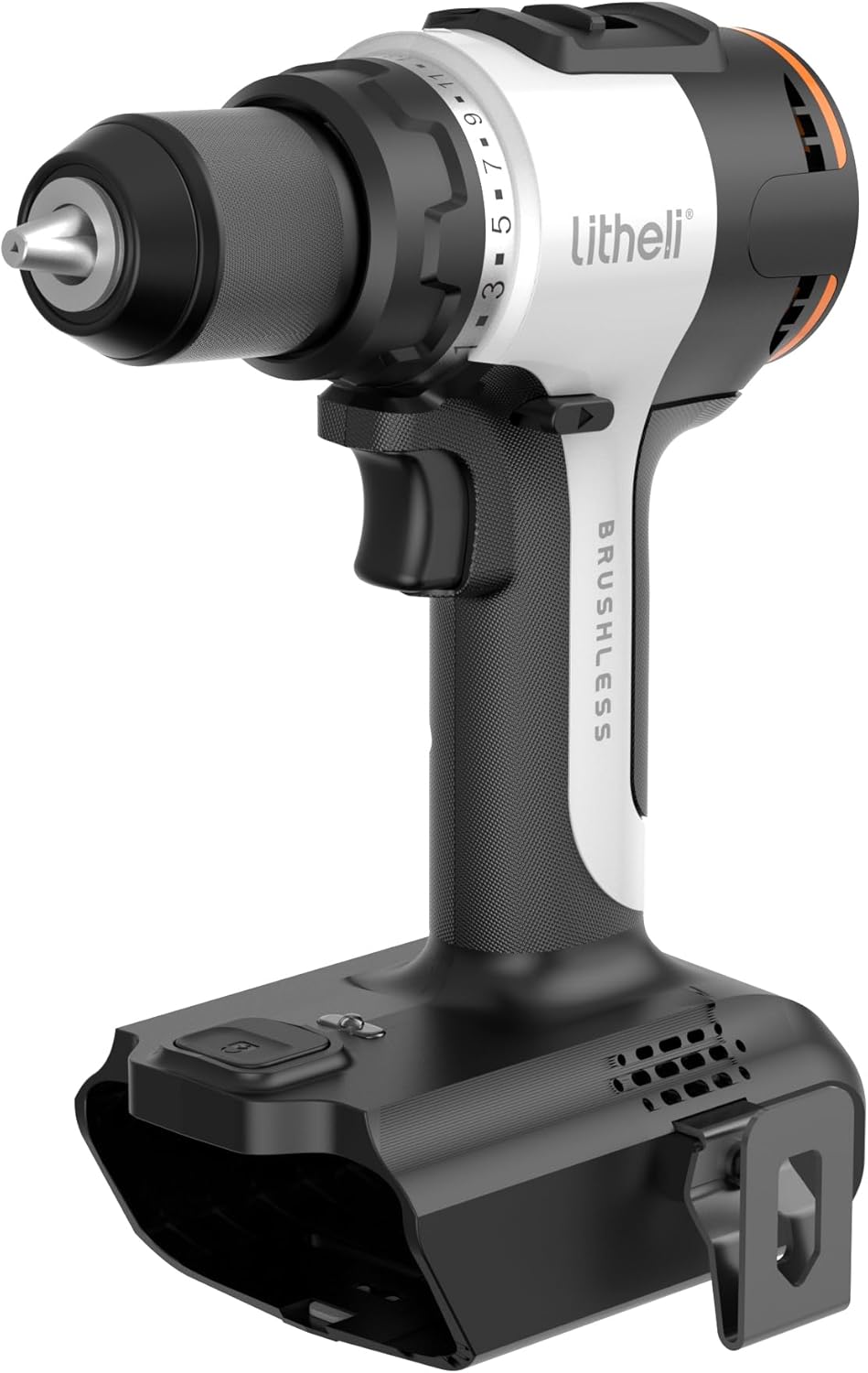 Litheli Cordless Drill Driver, Brushless Electric Power Drill with 2 Variable Speed, 1/2 Inch Keyless Chuck, 17+1 Clutch Settings with Maximum Torque of 530 In-lbs (Battery and Charger not Included)