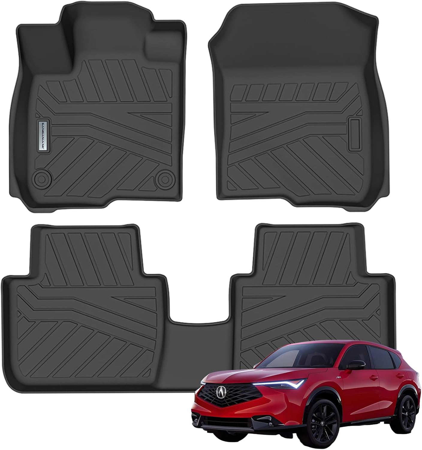 Floor Liners for 2025 Acura ADX TPE All Weather Protection 1st & 2nd Row Car Floor Mats 2025 ADX Accessories-Black