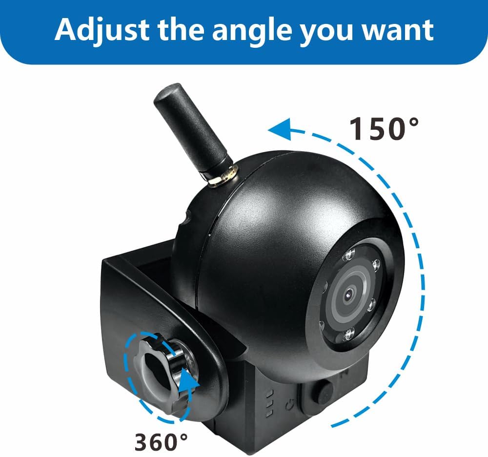 720P WiFi Backup Camera-Wireless Magnetic Reversing Camera with Rechargeable Battery, for Hitching Gooseneck Horse/Fifth Wheels Camper/RV/Trailer/Truck/Minivan, IP68 Waterproof