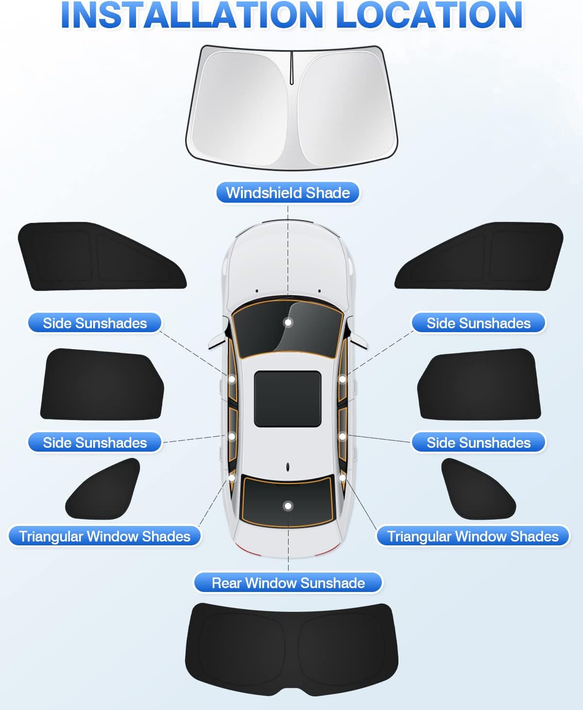 Windshield Sun Shade for 2019-2025 2026 Chevrolet/Chevy Blazer Accessories Side Rear Window Shade Cover Sun Visor Shield Privacy Protection Keep Vehicle Cool Black 8PCS