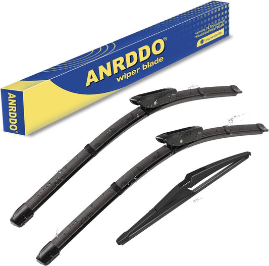 3 Wipers Factory Replacement For Mini Cooper 2013 R56 Original Equipment Windshield Wiper Blades Set - 18"+19"+10" Bayonet Wiper Arm (Set of 2) Not For J Hook