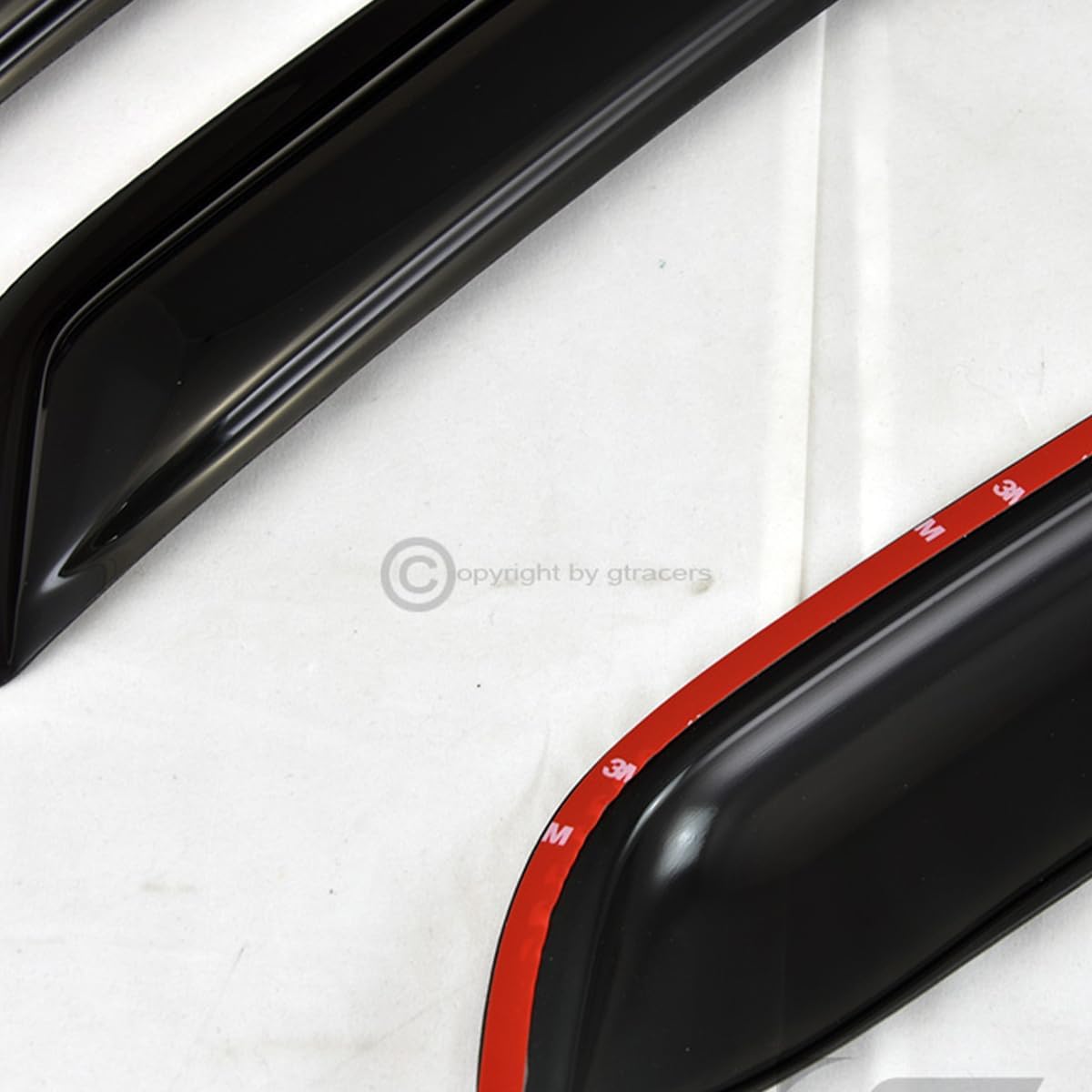 4pcs Front Rear Window Deflector Sun/Rain/Wind Guards Smoke Window Visors 07-13 Compatible with Chevy Silverado/GMC Sierra 1500/2500 HD/3500 HD Extended Cab