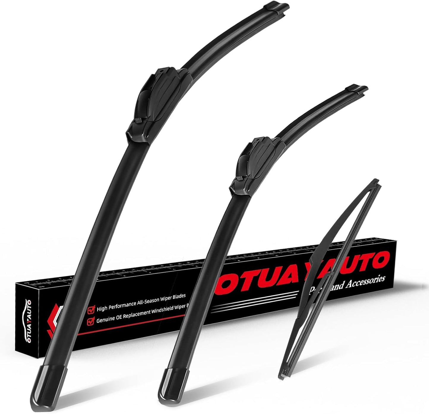 OTUAYAUTO Windshield Wiper Blades - Replacement for Toyota RAV4 2013 2014 2015 2016 2017 2018, Front and Rear Wiper Blades for My Car, U/J Hook - 26"+16"+10" (Pack of 3)