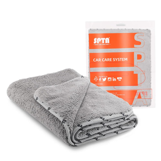 SPTA Car Microfiber Towels Woolly Mammoth Large, Super Absorbent and Soft Microfiber Towels for Cars, Gray (26.4 x 38.2 inch) -MT035