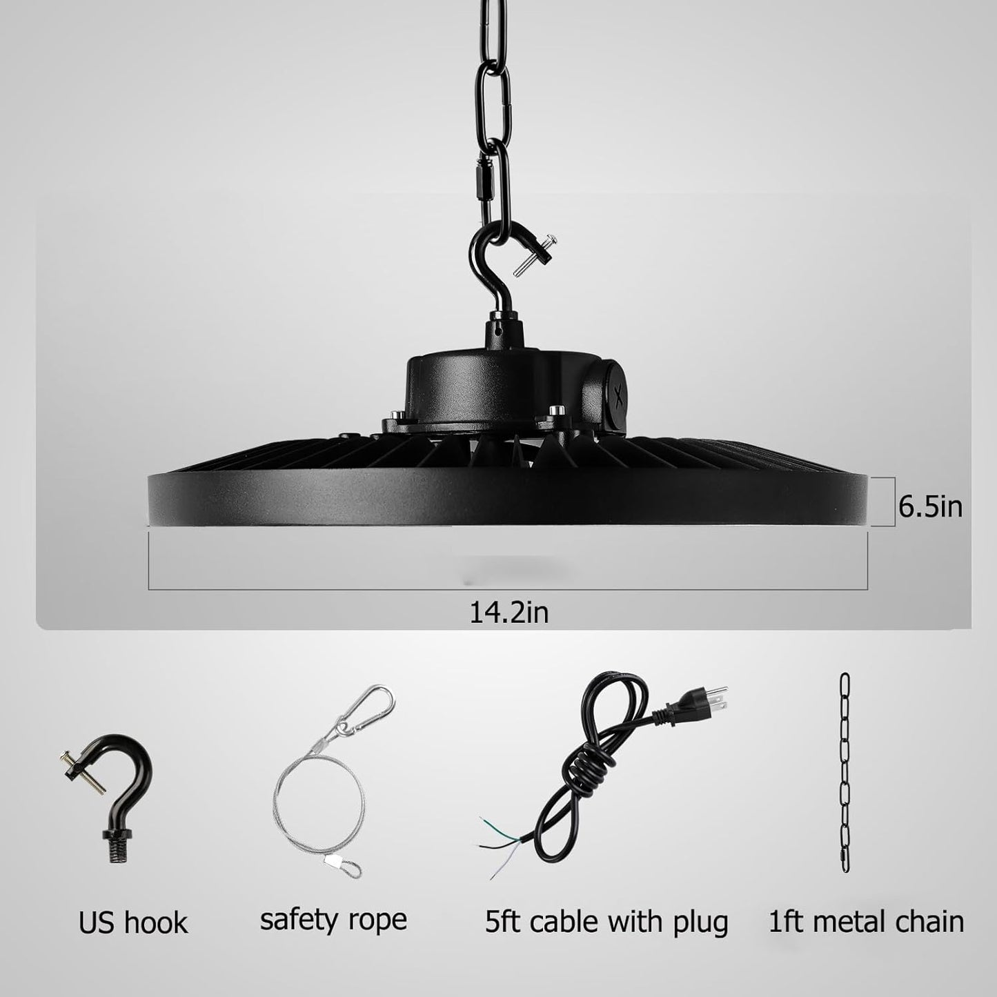 0-10V Dimmable UFO LED High Bay Light,3 CCT Selectable LED Shop Lights with US Plug,240W Power Tunable Garage Light,Waterproof Commercial Bay Lighting for Warehouse Workshop Barn,Pack of 1