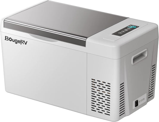 BougeRV 12 Volt Refrigerator With 23 Quart Cover, 12V Car Fridge 23 Quart Portable Freezer Compressor Cooler Compressor Freezer, 12/24V DC 110~240V AC, -8℉~50℉ for Truck RV SUV