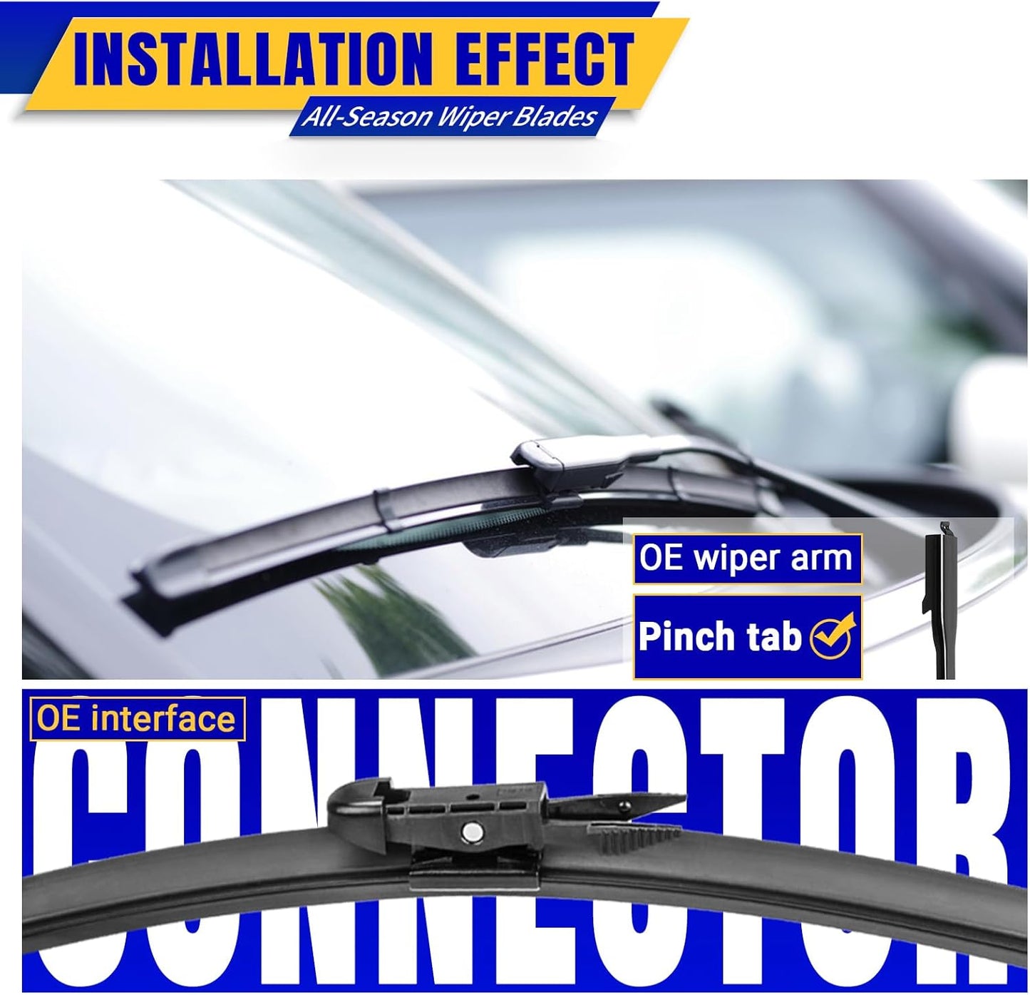 3 wipers Replacement for Ford explorer 2023-2011,Windshield Wiper Blades Original Equipment Replacement - 26"/22"/11" (Set of 3) Pinch Tab