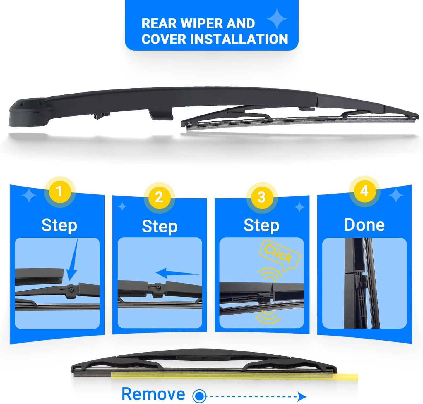 Windshield Wiper Blades Replacement for Dodge Durango 2004 2005 2006 2007 2008 2009 Original Factory Quality Front Rear Wipers Blade Set for My Car - 26" 21" 14" (Pack of 3)
