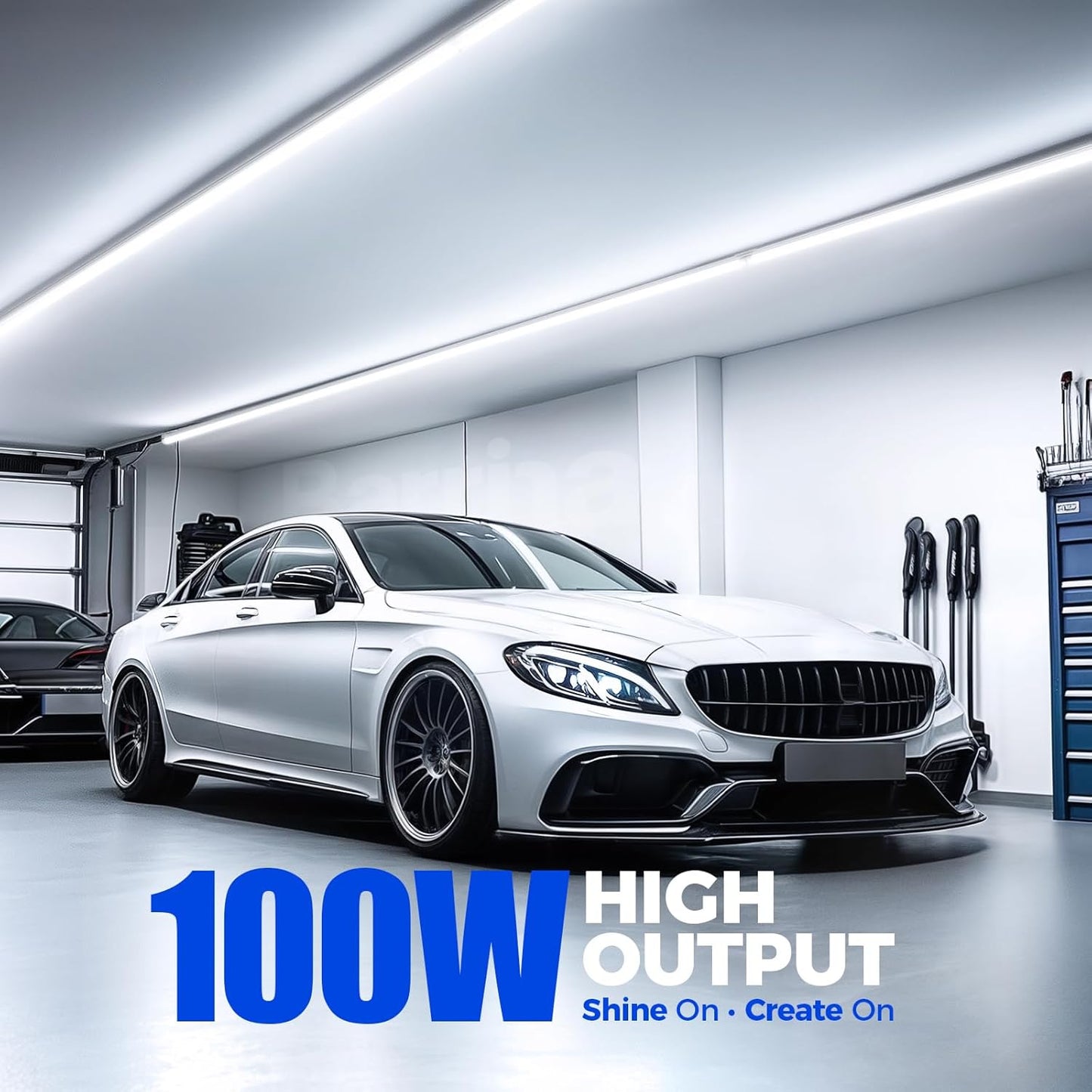 Barrina 8FT LED Shop Light, 100W 15000LM 6500K Super Bright White, Linkable Integrated T8 Shop Lighting with Clear Cover, V Shape 8 Foot LED Tube Lights, Ceiling Lights Fixtures for Garage, 12 Pack