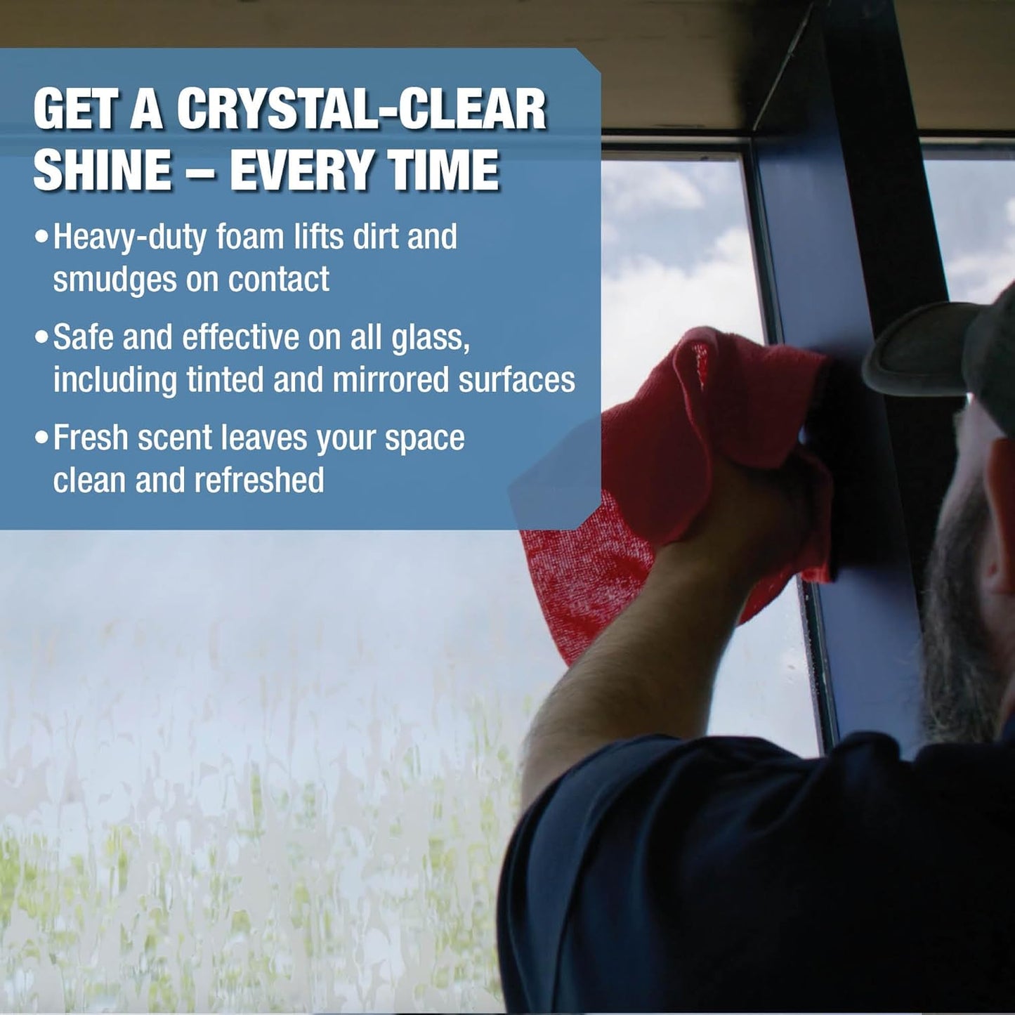 Zenex Gleamonex Premium Glass Cleaner - Fast Streak-Free Glass Cleaner Spray | Ammonia Free & Tint Safe | Removes Dirt, Grease, Smoke Film | For Glass & Plexiglas | Fresh Scent | 19 oz (2 Pack)