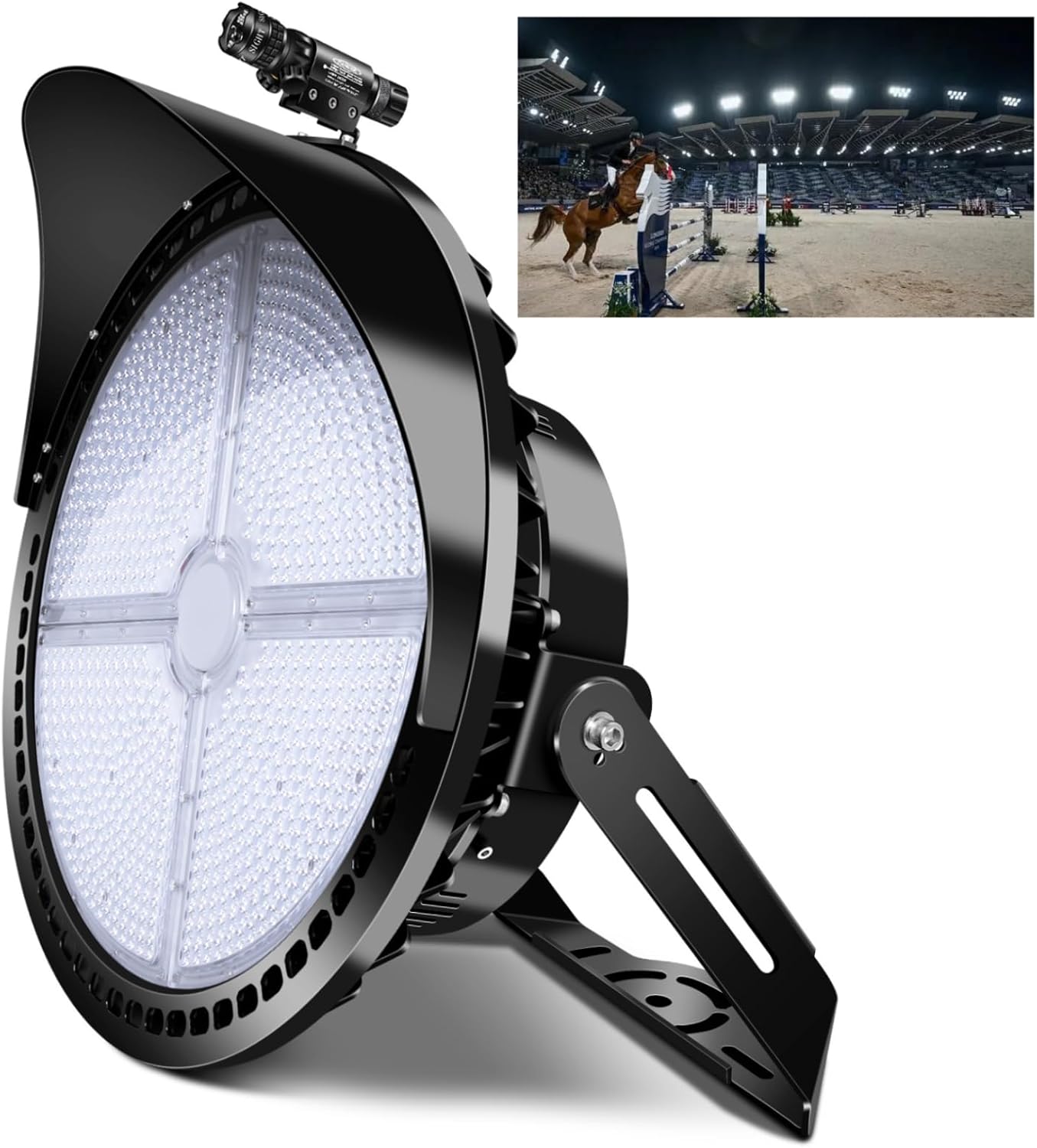 Stadium Lights Outdoor LED, 600W Heavy-Duty Sport Court Floodlight Super Bright Commercial Arena Light Daylight IP66 10KV Waterproof Round for High Mast Ideal Large Field Lighting