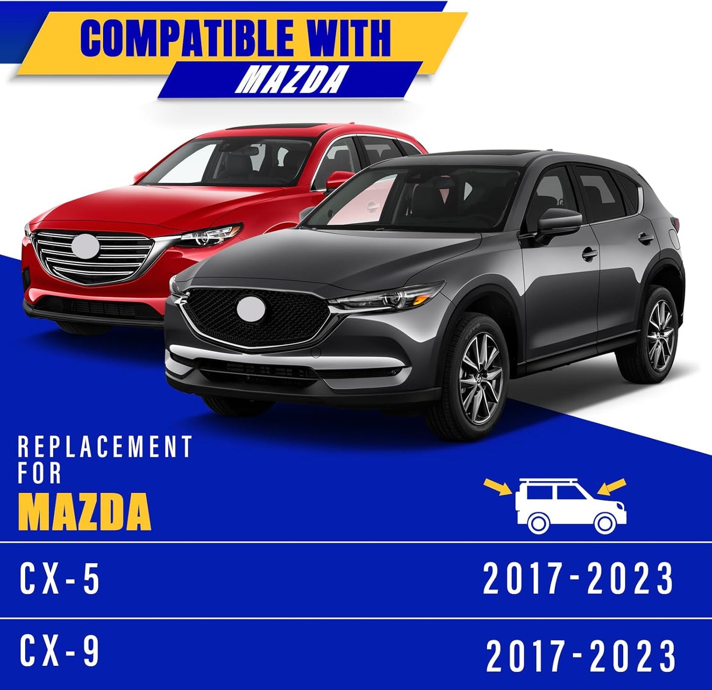 3 wipers Replacement for 2017-2022 2023 Mazda CX-5 2017-2022 2023 Mazda CX-9, Windshield Wiper Blades Original Equipment Replacement - 24"/18"/14" (Set of 3)