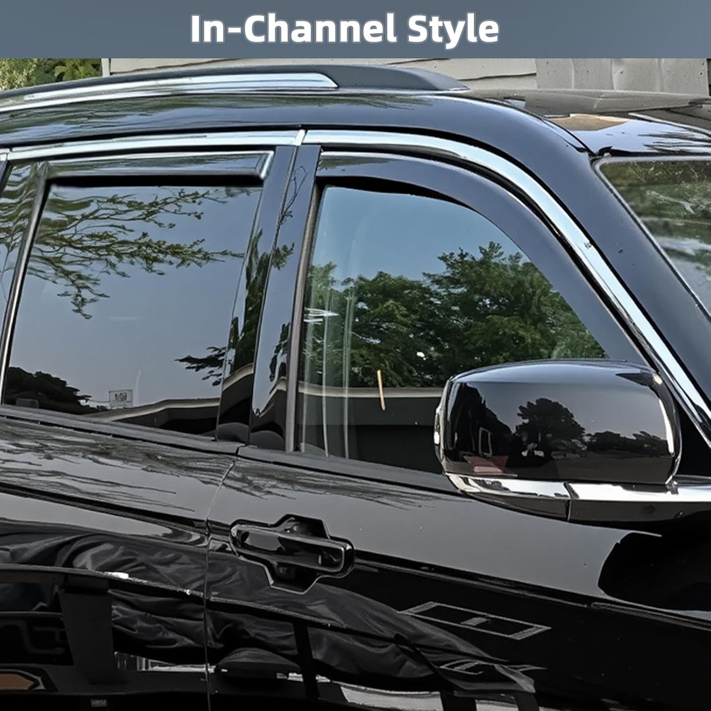 in Channel Rain Guards for 2021 2022 2023 2024 2025 Jeep Grand Cherokee L, Durable Side Wind Deflectors, Smoke Vent Window Visors Shades Shield, 4PCS