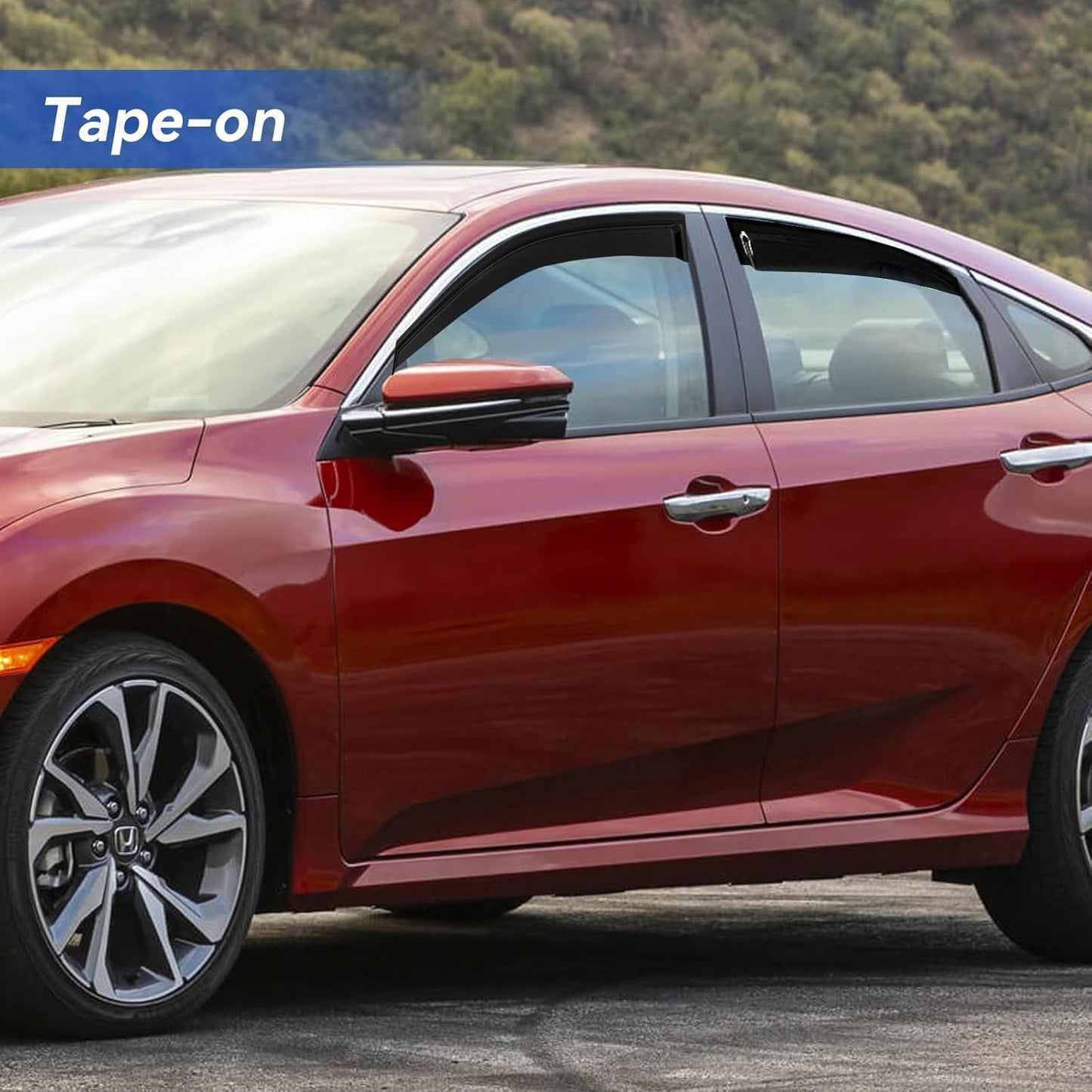 Window Visors Rain Guards for 2022 2023 2024 2025 Honda Civic, Out-Channel Window Vent Wind Deflectors Visors Shades for 22 23 24 25 Civic, for Sedan ONLY